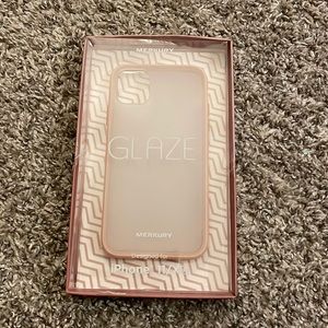 iPhone 11/XR light pink and white phone case, NWT, Glaze by Merkury